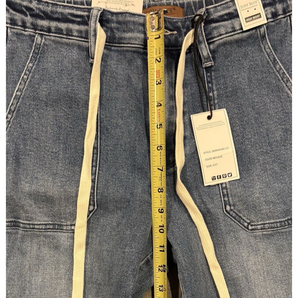 NEW Judy Blue Jeans Womens 5 / 27 High Waisted Denim Jogger Medium Wash - Picture 4 of 7